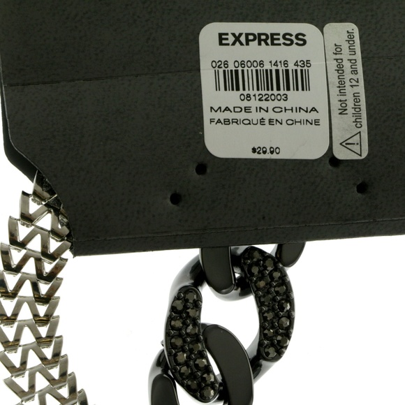 Express Collar-Necklace Silver/Black NWT - Picture 2 of 4